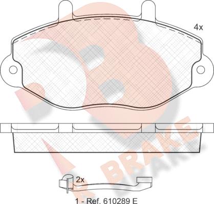 R Brake RB0897-203 - Тормозные колодки, дисковые, комплект autospares.lv