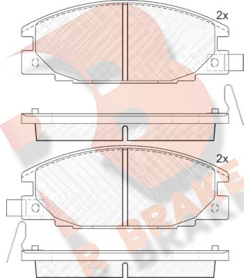 R Brake RB0854 - Тормозные колодки, дисковые, комплект autospares.lv