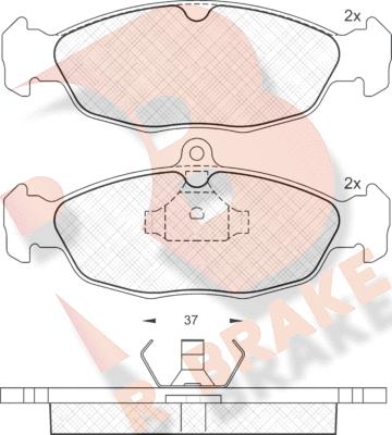 R Brake RB0858 - Тормозные колодки, дисковые, комплект autospares.lv