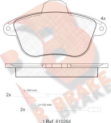 R Brake RB0857 - Тормозные колодки, дисковые, комплект autospares.lv