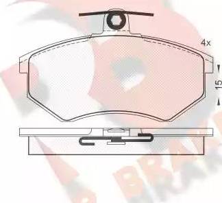 R Brake RB0809 - Тормозные колодки, дисковые, комплект autospares.lv