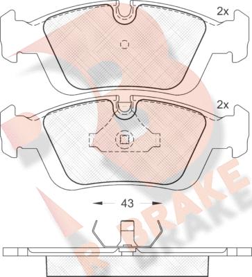 R Brake RB0801 - Тормозные колодки, дисковые, комплект autospares.lv