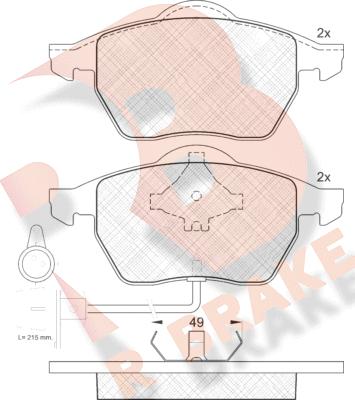 R Brake RB0808 - Тормозные колодки, дисковые, комплект autospares.lv