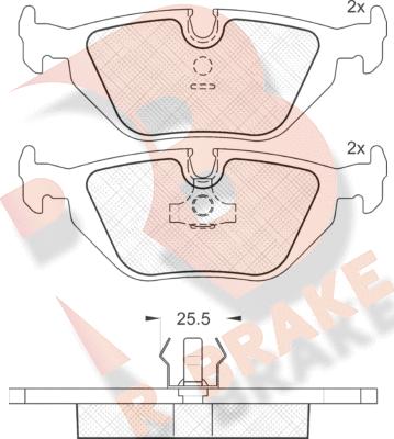 R Brake RB0802 - Тормозные колодки, дисковые, комплект autospares.lv