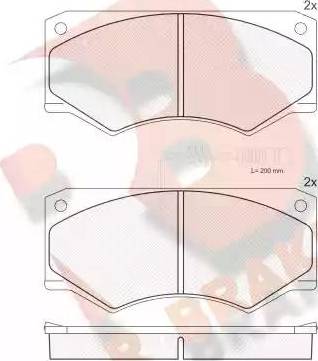 R Brake RB0814 - Тормозные колодки, дисковые, комплект autospares.lv