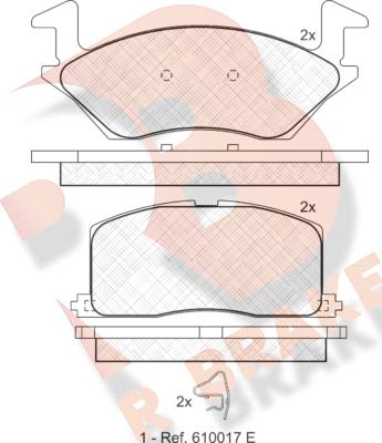 R Brake RB0888 - Тормозные колодки, дисковые, комплект autospares.lv