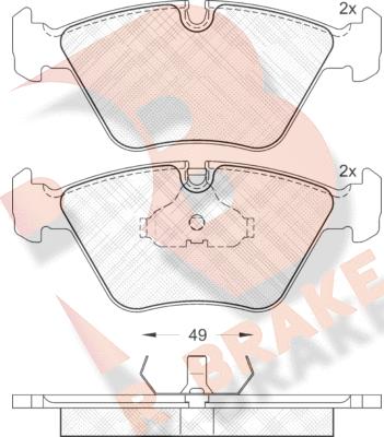 R Brake RB0883 - Тормозные колодки, дисковые, комплект autospares.lv