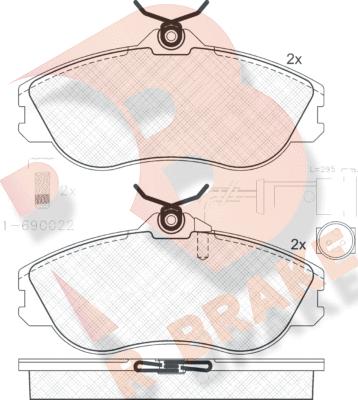 R Brake RB0873-202 - Тормозные колодки, дисковые, комплект autospares.lv