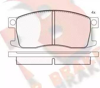 R Brake RB0319 - Тормозные колодки, дисковые, комплект autospares.lv