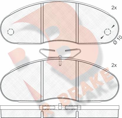 R Brake RB0316 - Тормозные колодки, дисковые, комплект autospares.lv