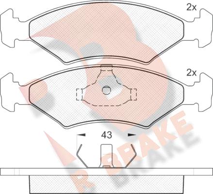 R Brake RB0329 - Тормозные колодки, дисковые, комплект autospares.lv