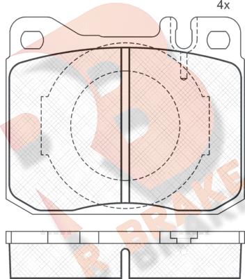 R Brake RB0324 - Тормозные колодки, дисковые, комплект autospares.lv