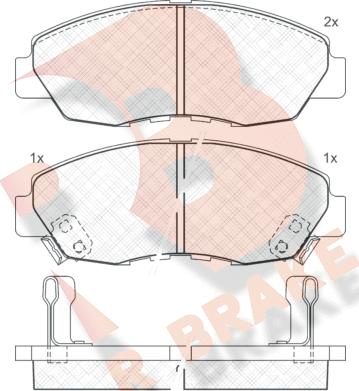 R Brake RB0797 - Тормозные колодки, дисковые, комплект autospares.lv