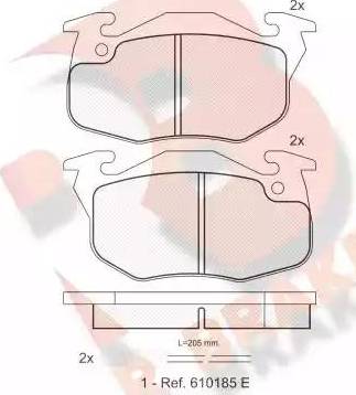 R Brake RB0746 - Тормозные колодки, дисковые, комплект autospares.lv