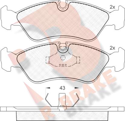 R Brake RB0758 - Тормозные колодки, дисковые, комплект autospares.lv