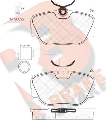 R Brake RB0766-006 - Тормозные колодки, дисковые, комплект autospares.lv