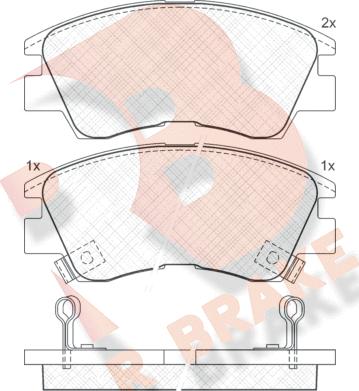 R Brake RB0701 - Тормозные колодки, дисковые, комплект autospares.lv