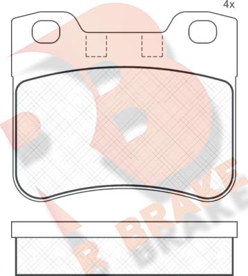 R Brake RB0788-204 - Тормозные колодки, дисковые, комплект autospares.lv