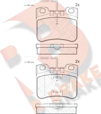 R Brake RB0788 - Тормозные колодки, дисковые, комплект autospares.lv