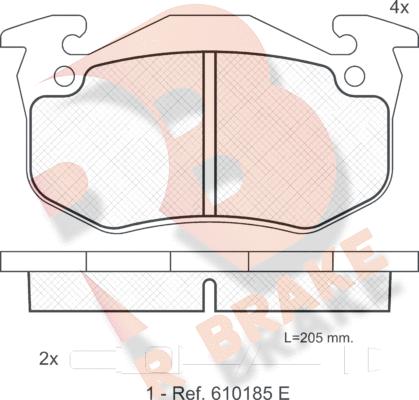 R Brake RB0723 - Тормозные колодки, дисковые, комплект autospares.lv