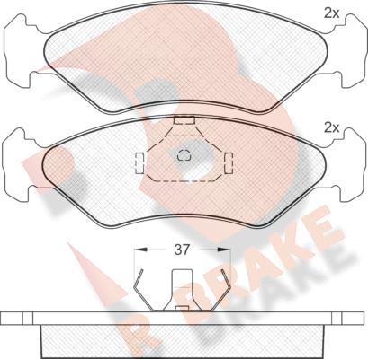 R Brake RB0776 - Тормозные колодки, дисковые, комплект autospares.lv