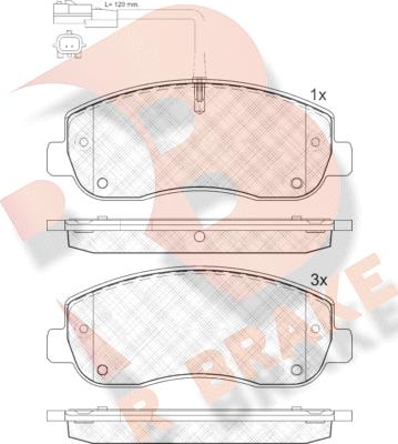 R Brake RB1999 - Тормозные колодки, дисковые, комплект autospares.lv