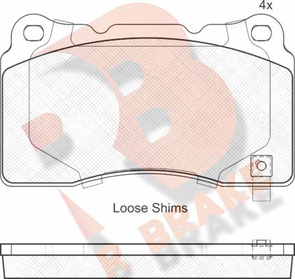 R Brake RB1990 - Тормозные колодки, дисковые, комплект autospares.lv