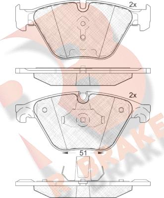 R Brake RB1998 - Тормозные колодки, дисковые, комплект autospares.lv