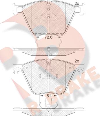 R Brake RB1992 - Тормозные колодки, дисковые, комплект autospares.lv