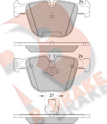 R Brake RB1949 - Тормозные колодки, дисковые, комплект autospares.lv