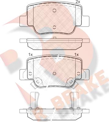 R Brake RB1945 - Тормозные колодки, дисковые, комплект autospares.lv