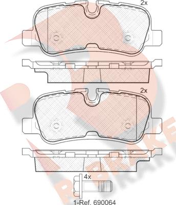 R Brake RB1946 - Тормозные колодки, дисковые, комплект autospares.lv