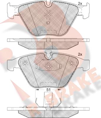 R Brake RB1940-203 - Тормозные колодки, дисковые, комплект autospares.lv