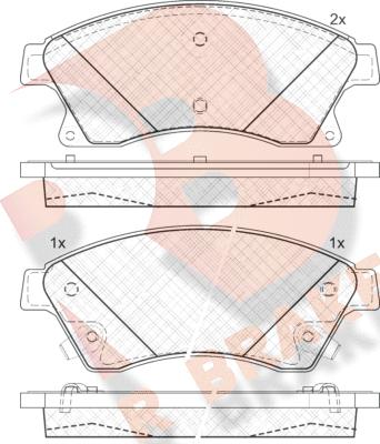 R Brake RB1942-202 - Тормозные колодки, дисковые, комплект autospares.lv