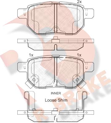 R Brake RB1947 - Тормозные колодки, дисковые, комплект autospares.lv