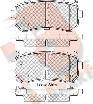 R Brake RB1955 - Тормозные колодки, дисковые, комплект autospares.lv