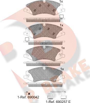 R Brake RB1957-203 - Тормозные колодки, дисковые, комплект autospares.lv