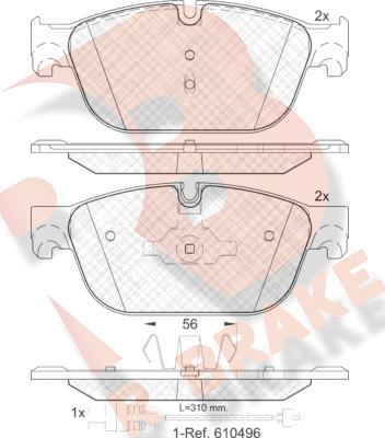 R Brake RB1969 - Тормозные колодки, дисковые, комплект autospares.lv