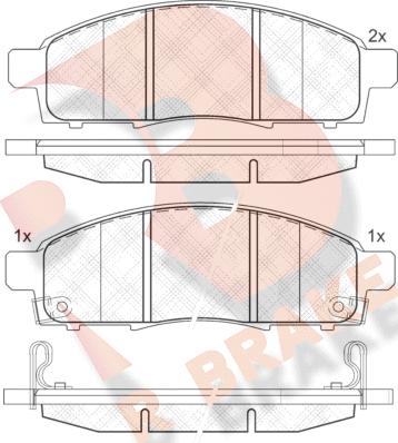 R Brake RB1966 - Тормозные колодки, дисковые, комплект autospares.lv