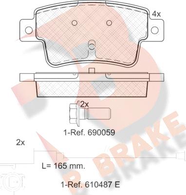 R Brake RB1968 - Тормозные колодки, дисковые, комплект autospares.lv