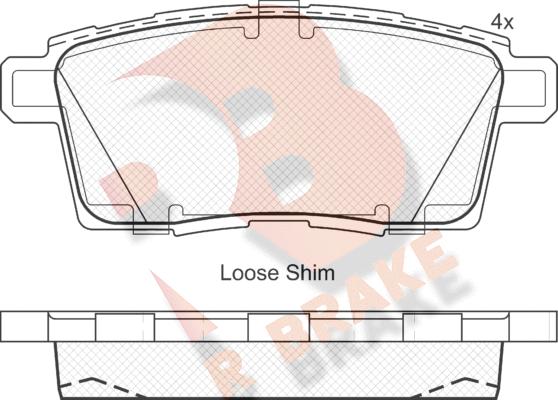 R Brake RB1963 - Тормозные колодки, дисковые, комплект autospares.lv