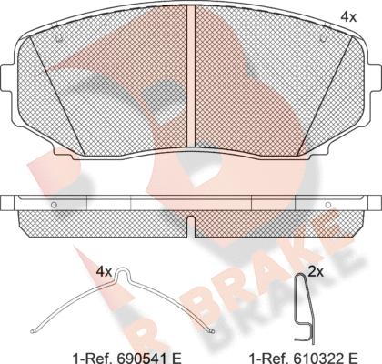 R Brake RB1962-233 - Тормозные колодки, дисковые, комплект autospares.lv