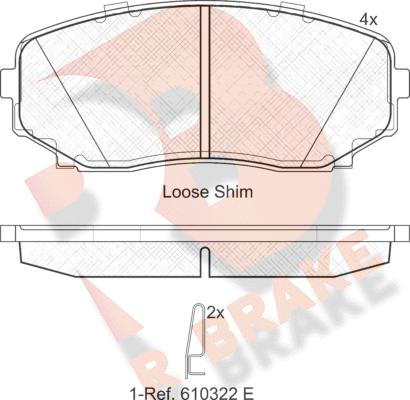 R Brake RB1962 - Тормозные колодки, дисковые, комплект autospares.lv