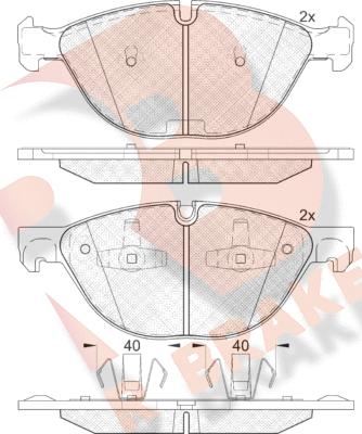 R Brake RB1905 - Тормозные колодки, дисковые, комплект autospares.lv