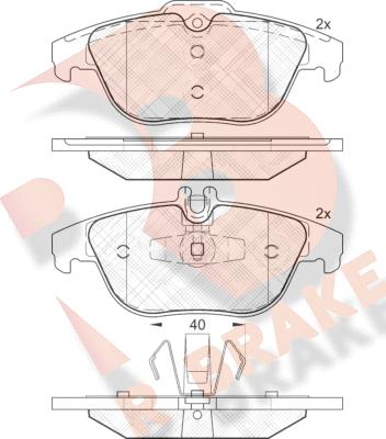 R Brake RB1900 - Тормозные колодки, дисковые, комплект autospares.lv