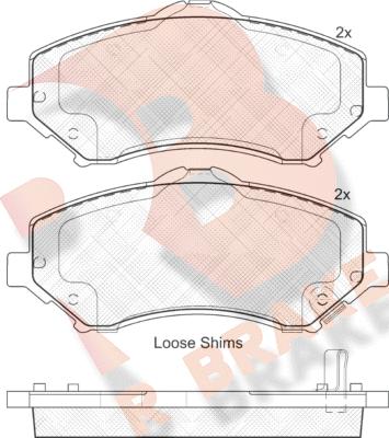 R Brake RB1908-201 - Тормозные колодки, дисковые, комплект autospares.lv