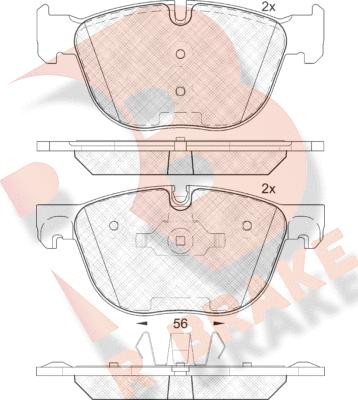 R Brake RB1919 - Тормозные колодки, дисковые, комплект autospares.lv