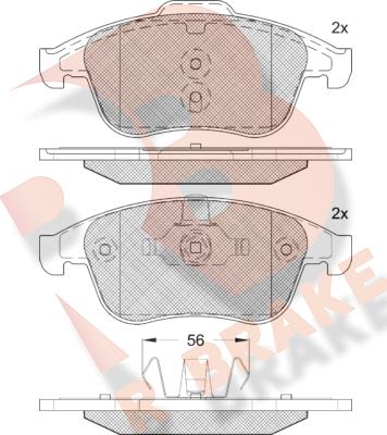 R Brake RB1918-208 - Тормозные колодки, дисковые, комплект autospares.lv