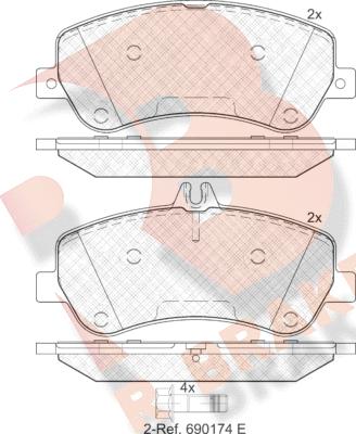 R Brake RB1917 - Тормозные колодки, дисковые, комплект autospares.lv