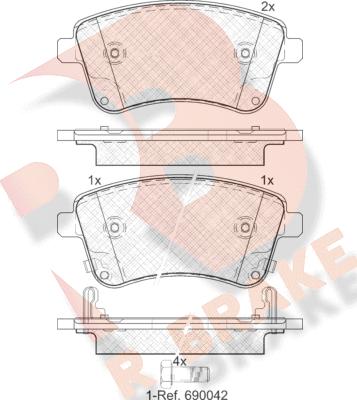 R Brake RB1985 - Тормозные колодки, дисковые, комплект autospares.lv